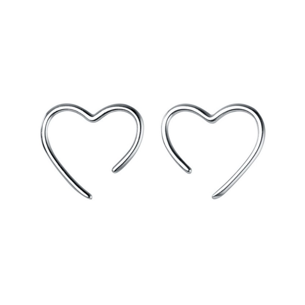 Unique Silver Heart Earrings - Picture 2 of 7